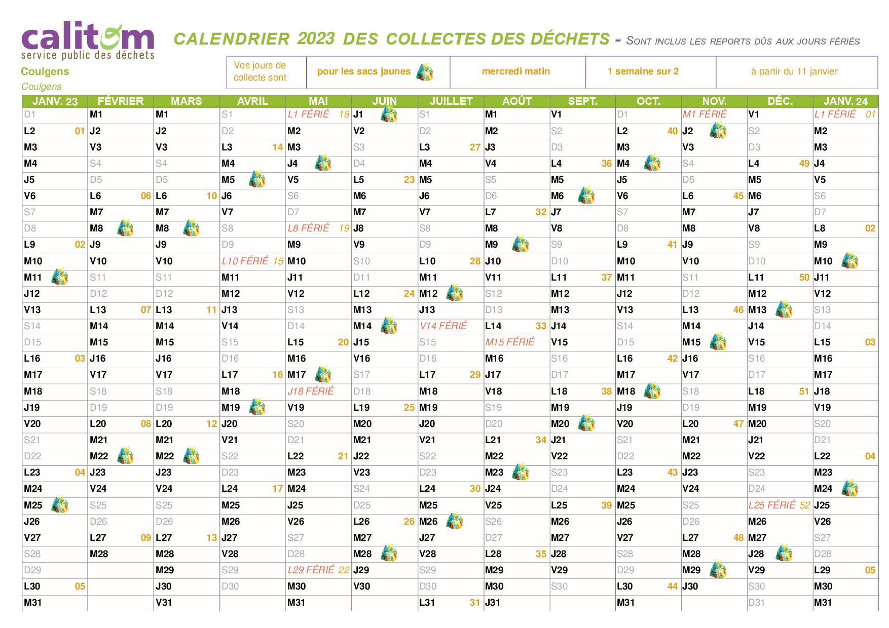 Coulgens sacs jaunes